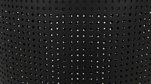 Noir Dixon Side Table - Modern Matte Black Iron Design with Sculptural Perforated Cylinder Elegance Large GTAB669MTB-L