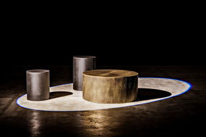 Noir Dixon Side Table - Modern Matte Black Iron Design with Sculptural Perforated Cylinder Elegance Small GTAB669MTB-S