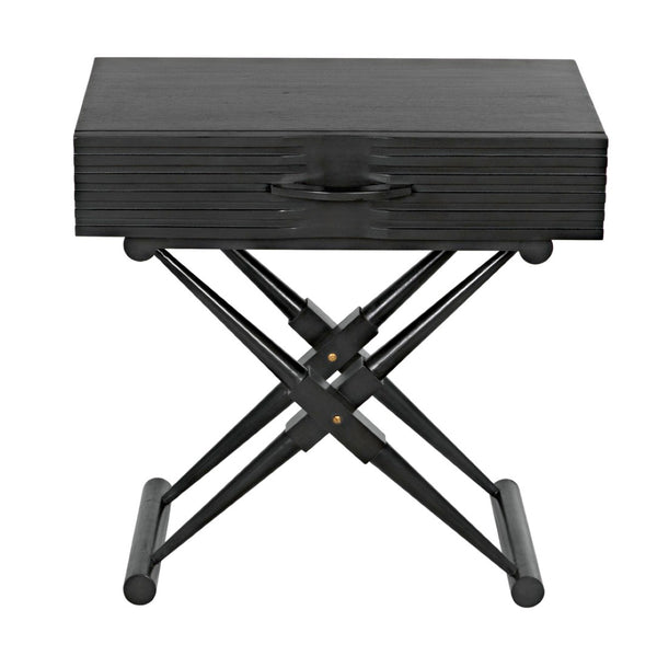 Noir Zanta Hand-Carved Mahogany Side Table - Timeless Artisan Accent for Modern & Traditional Decor Pale GTAB671P