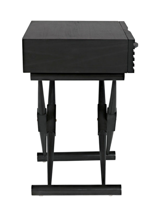 Noir Zanta Hand-Carved Mahogany Side Table - Timeless Artisan Accent for Modern & Traditional Decor Pale GTAB671P