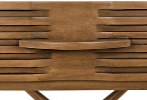 Noir Zanta Hand-Carved Mahogany Side Table - Timeless Artisan Accent for Modern & Traditional Decor Saddle Brown GTAB671SB