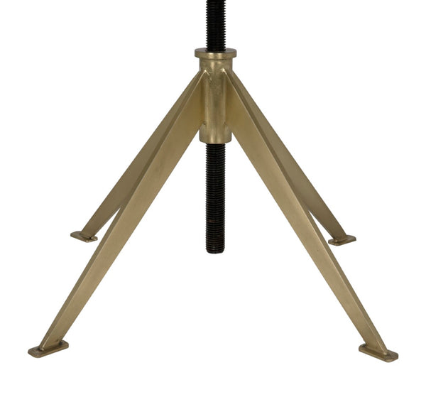 Noir Edith Adjustable Side Table with Bianco Crown Marble Top for Modern and Mid-Century Spaces Antique Brass | Large GTAB679MB-L