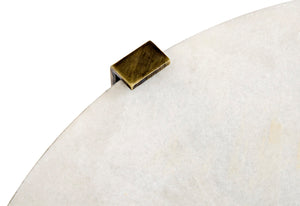 Noir Edith Adjustable Side Table with Bianco Crown Marble Top for Modern and Mid-Century Spaces Antique Brass | Small GTAB679MB-S