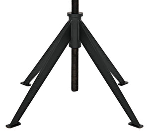 Noir Edith Adjustable Side Table with Bianco Crown Marble Top for Modern and Mid-Century Spaces Matte Black | Large GTAB679MTB-L