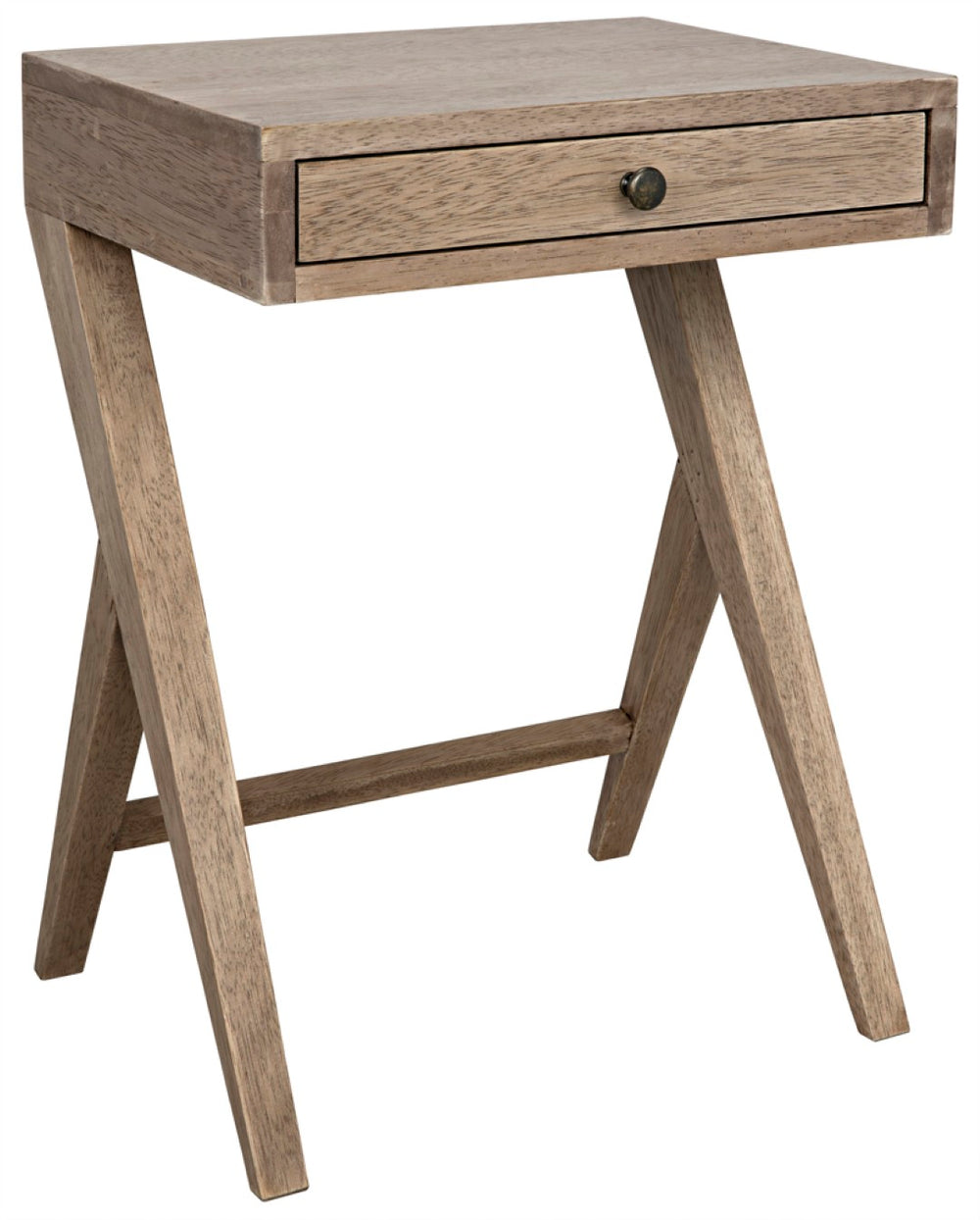Noir Peter Side Table - Washed Walnut Finish, Modern Design, Compact Storage for Small Spaces & Versatile Use GTAB686WAW