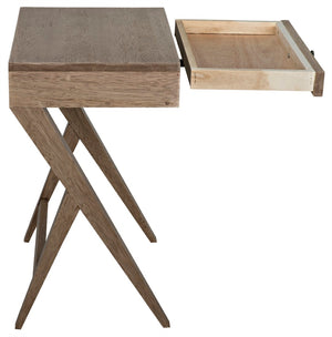 Noir Peter Side Table - Washed Walnut Finish, Modern Design, Compact Storage for Small Spaces & Versatile Use GTAB686WAW