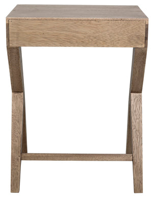 Noir Peter Side Table - Washed Walnut Finish, Modern Design, Compact Storage for Small Spaces & Versatile Use GTAB686WAW