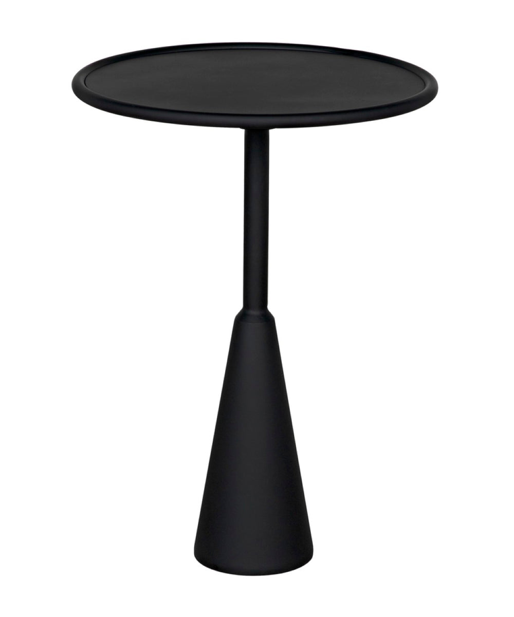 Noir Hiro Side Table - Handcrafted Industrial Accent for Modern Interiors, Lightweight and Durable Design Matte Black GTAB690MTB