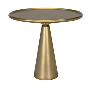 Noir Hiro Short Side Table - Handcrafted Antique Brass Accent Table for Modern & Transitional Spaces GTAB695MB
