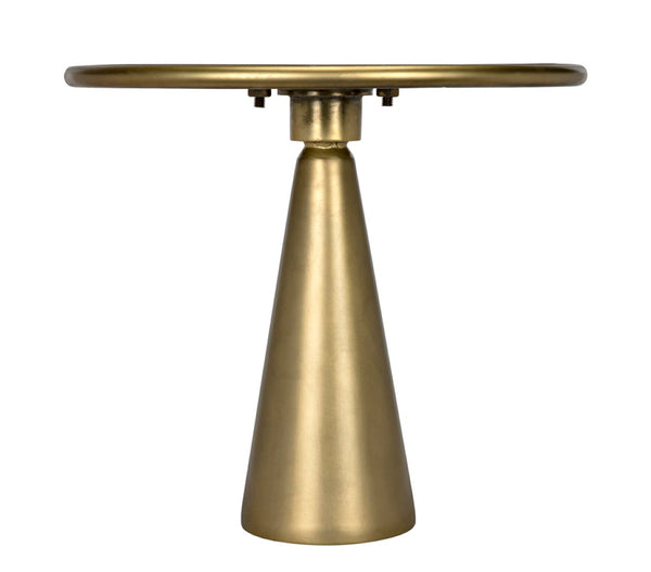Noir Hiro Short Side Table - Handcrafted Antique Brass Accent Table for Modern & Transitional Spaces GTAB695MB