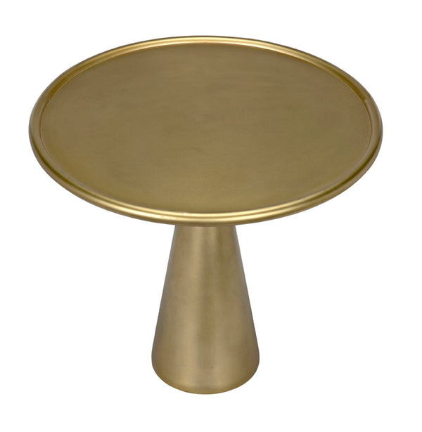 Noir Hiro Short Side Table - Handcrafted Antique Brass Accent Table for Modern & Transitional Spaces GTAB695MB