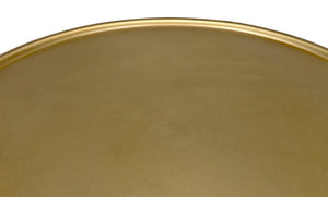 Noir Hiro Short Side Table - Handcrafted Antique Brass Accent Table for Modern & Transitional Spaces GTAB695MB