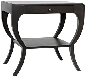 Noir Maude Side Table - Modern Minimalism Meets Classic Craft with Elegant Storage and Brass Accents Pale GTAB711P
