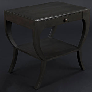 Noir Maude Side Table - Modern Minimalism Meets Classic Craft with Elegant Storage and Brass Accents Pale GTAB711P