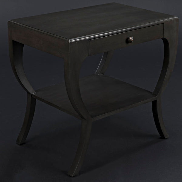 Noir Maude Side Table - Modern Minimalism Meets Classic Craft with Elegant Storage and Brass Accents Pale GTAB711P