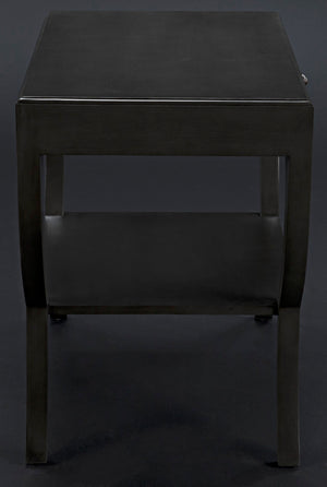 Noir Maude Side Table - Modern Minimalism Meets Classic Craft with Elegant Storage and Brass Accents Pale GTAB711P