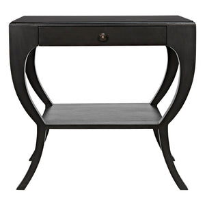 Noir Maude Side Table - Modern Minimalism Meets Classic Craft with Elegant Storage and Brass Accents Pale GTAB711P