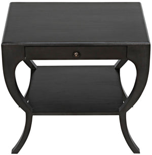 Noir Maude Side Table - Modern Minimalism Meets Classic Craft with Elegant Storage and Brass Accents Pale GTAB711P