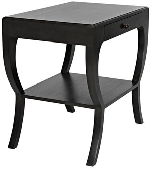 Noir Maude Side Table - Modern Minimalism Meets Classic Craft with Elegant Storage and Brass Accents Pale GTAB711P