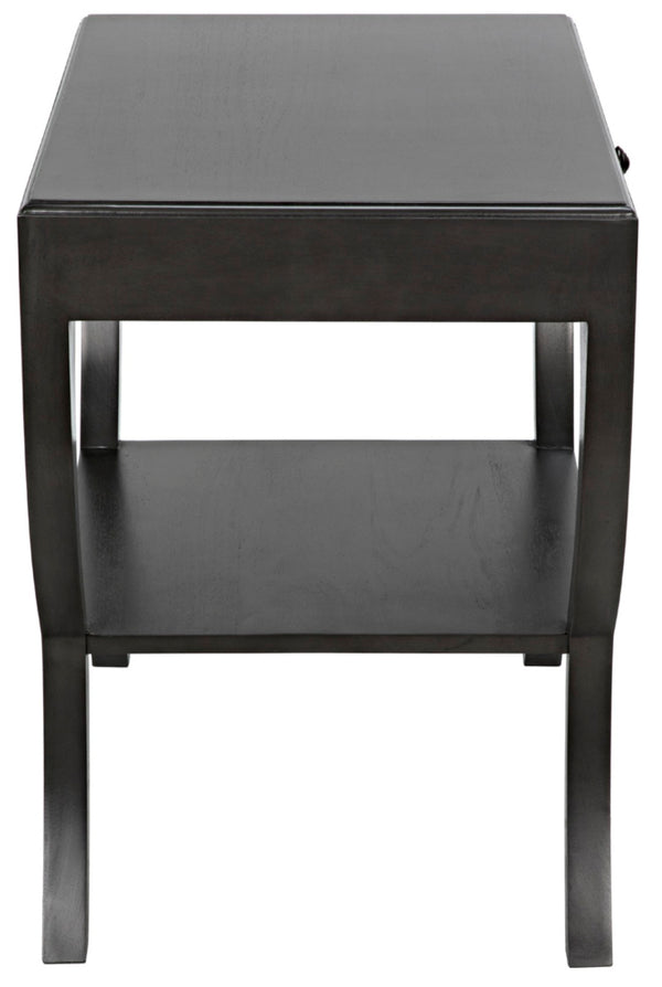 Noir Maude Side Table - Modern Minimalism Meets Classic Craft with Elegant Storage and Brass Accents Pale GTAB711P