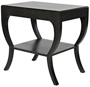 Noir Maude Side Table - Modern Minimalism Meets Classic Craft with Elegant Storage and Brass Accents Pale GTAB711P