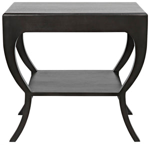 Noir Maude Side Table - Modern Minimalism Meets Classic Craft with Elegant Storage and Brass Accents Pale GTAB711P