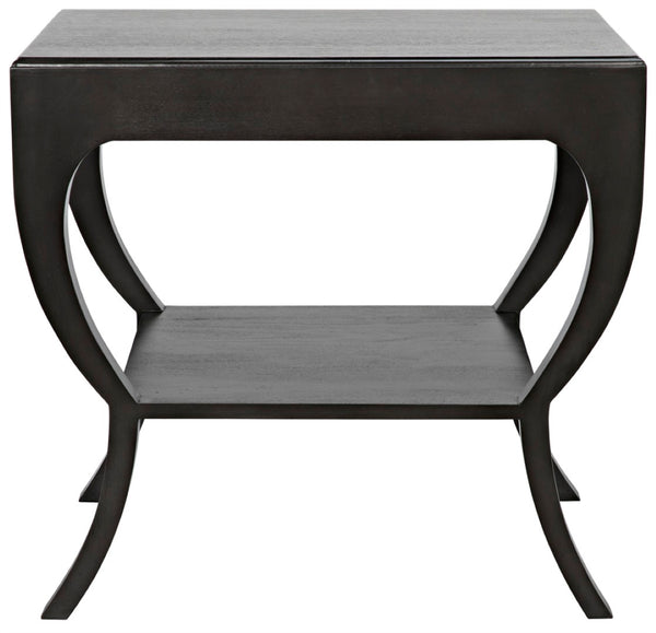 Noir Maude Side Table - Modern Minimalism Meets Classic Craft with Elegant Storage and Brass Accents Pale GTAB711P