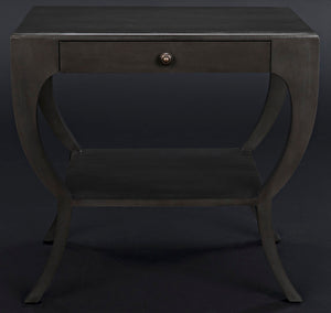 Noir Maude Side Table - Modern Minimalism Meets Classic Craft with Elegant Storage and Brass Accents Pale GTAB711P