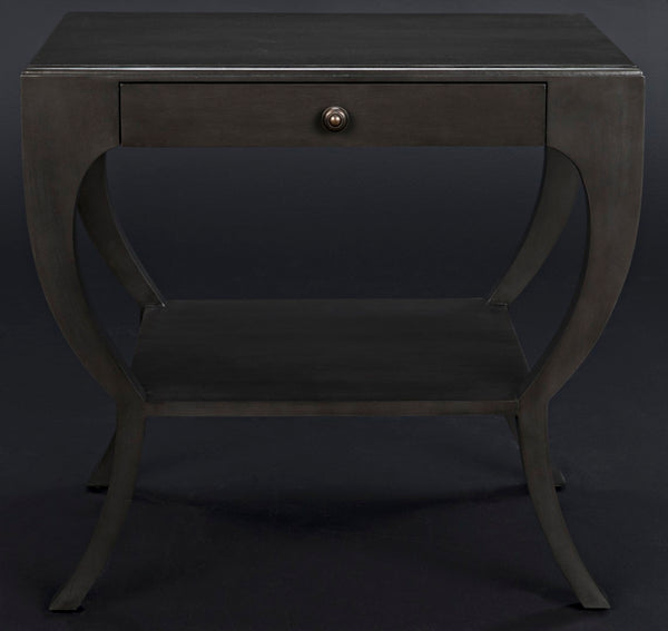 Noir Maude Side Table - Modern Minimalism Meets Classic Craft with Elegant Storage and Brass Accents Pale GTAB711P