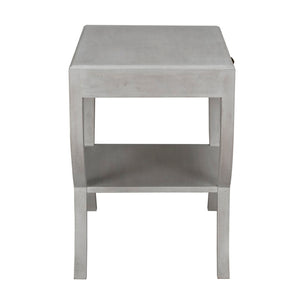 Noir Maude Side Table - Modern Minimalism Meets Classic Craft with Elegant Storage and Brass Accents White Wash GTAB711WH