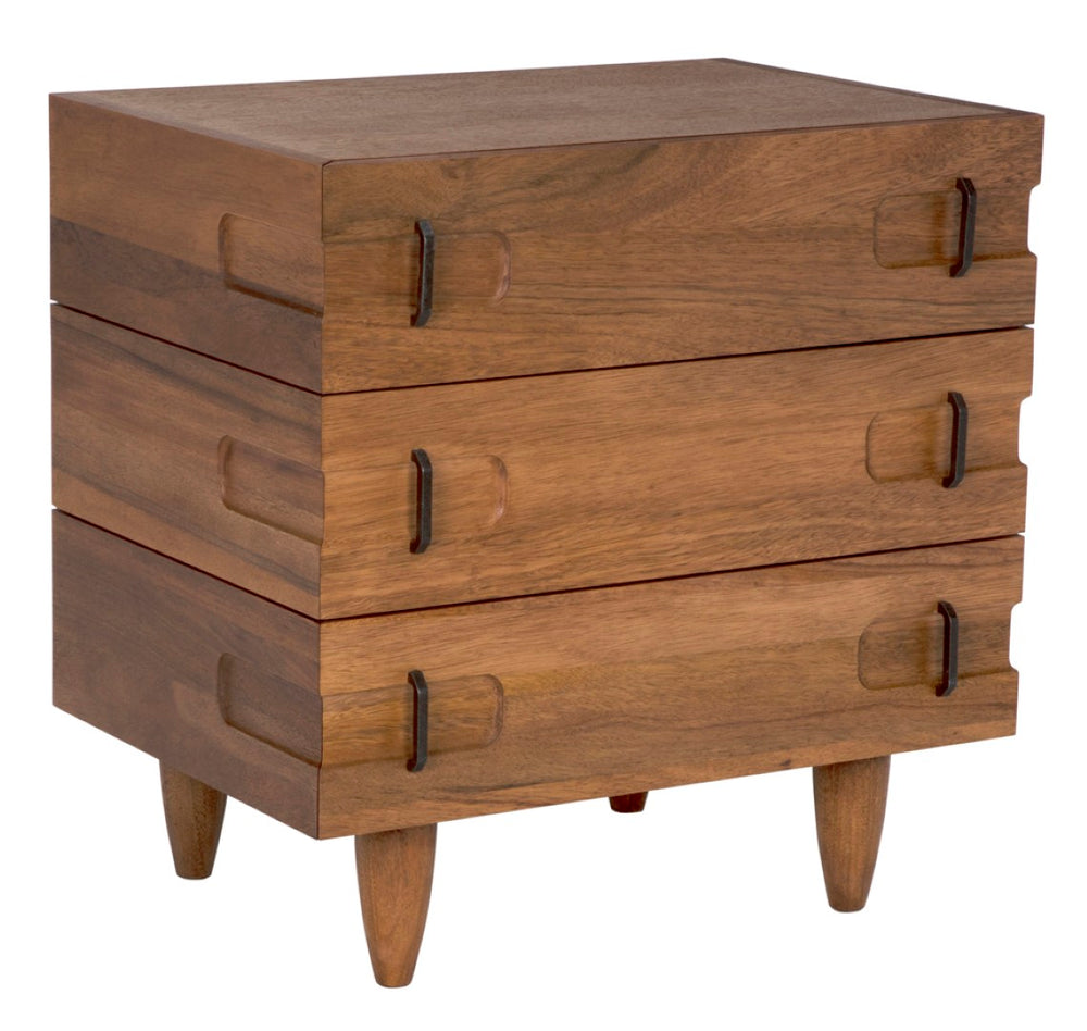 Noir David 32" Rustic Side Table with Tapered Legs – Versatile Accent for Living Rooms and Entryways Dark Walnut GTAB717DW-S