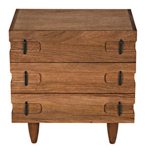 Noir David 32" Rustic Side Table with Tapered Legs – Versatile Accent for Living Rooms and Entryways Dark Walnut GTAB717DW-S