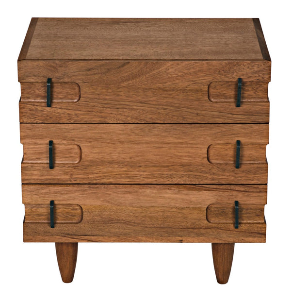 Noir David 32" Rustic Side Table with Tapered Legs – Versatile Accent for Living Rooms and Entryways Dark Walnut GTAB717DW-S