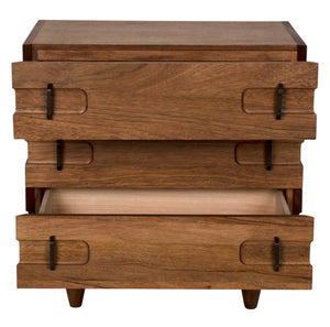 Noir David 32" Rustic Side Table with Tapered Legs – Versatile Accent for Living Rooms and Entryways Dark Walnut GTAB717DW-S
