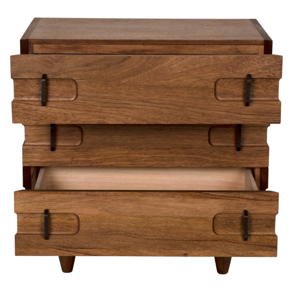 Noir David 32" Rustic Side Table with Tapered Legs – Versatile Accent for Living Rooms and Entryways Dark Walnut GTAB717DW-S