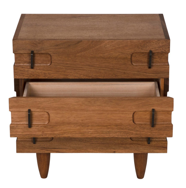 Noir David 32" Rustic Side Table with Tapered Legs – Versatile Accent for Living Rooms and Entryways Dark Walnut GTAB717DW-S