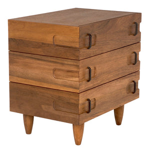 Noir David 32" Rustic Side Table with Tapered Legs – Versatile Accent for Living Rooms and Entryways Dark Walnut GTAB717DW-S