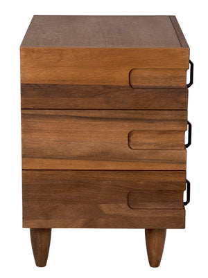Noir David 32" Rustic Side Table with Tapered Legs – Versatile Accent for Living Rooms and Entryways Dark Walnut GTAB717DW-S