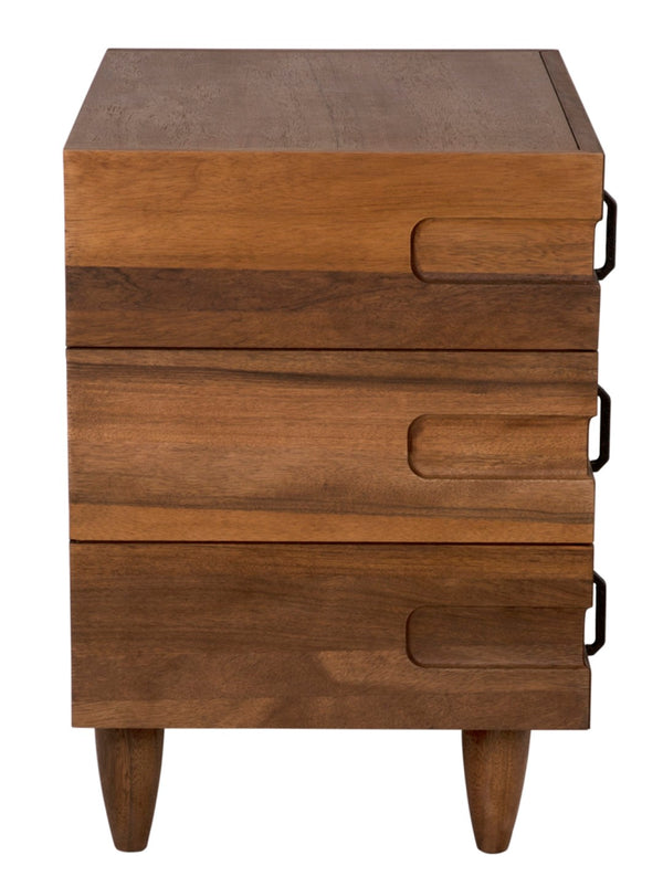 Noir David 32" Rustic Side Table with Tapered Legs – Versatile Accent for Living Rooms and Entryways Dark Walnut GTAB717DW-S