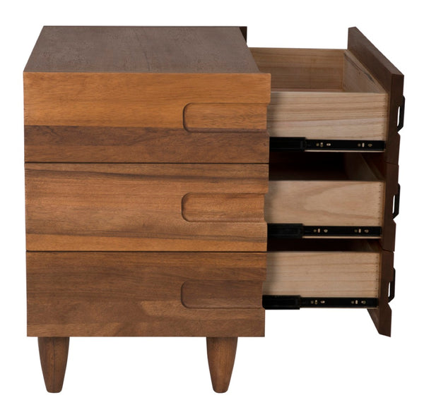 Noir David 32" Rustic Side Table with Tapered Legs – Versatile Accent for Living Rooms and Entryways Dark Walnut GTAB717DW-S