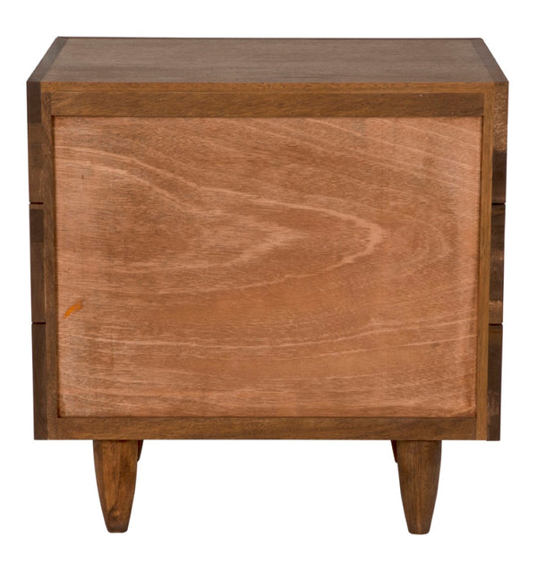 Noir David 32" Rustic Side Table with Tapered Legs – Versatile Accent for Living Rooms and Entryways Dark Walnut GTAB717DW-S