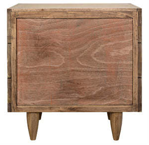 Noir David 32" Rustic Side Table with Tapered Legs – Versatile Accent for Living Rooms and Entryways Washed Walnut GTAB717WAW-S