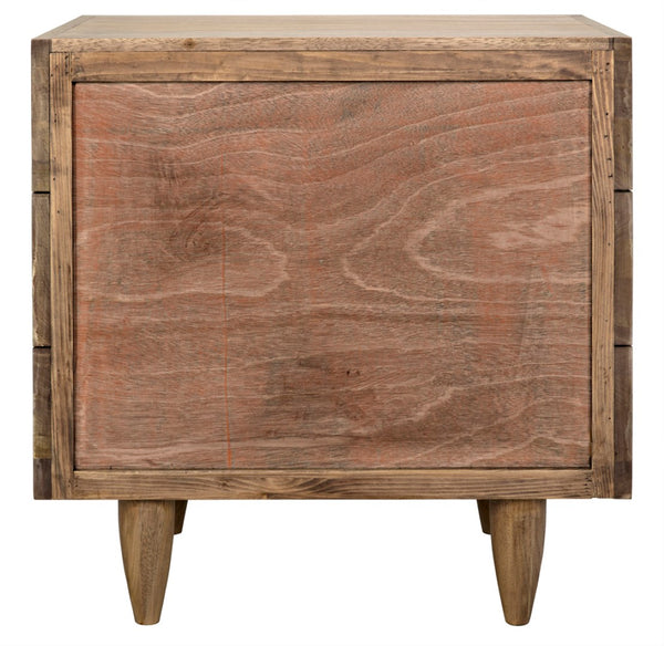Noir David 32" Rustic Side Table with Tapered Legs – Versatile Accent for Living Rooms and Entryways Washed Walnut GTAB717WAW-S