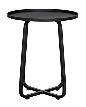 Noir Kimana Handcrafted Black Iron Side Table - Minimalist Accent for Modern Spaces, Durable & Versatile GTAB731MTB