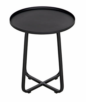 Noir Kimana Handcrafted Black Iron Side Table - Minimalist Accent for Modern Spaces, Durable & Versatile GTAB731MTB