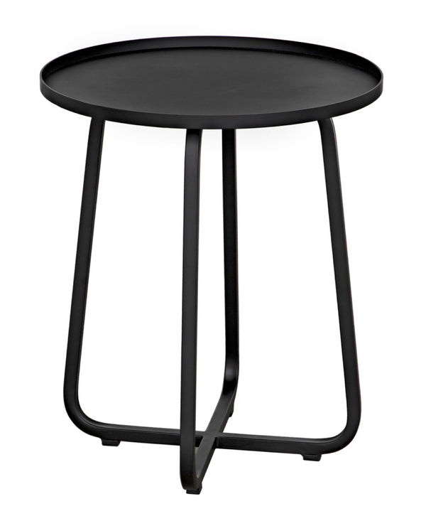 Noir Kimana Handcrafted Black Iron Side Table - Minimalist Accent for Modern Spaces, Durable & Versatile GTAB731MTB