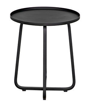 Noir Kimana Handcrafted Black Iron Side Table - Minimalist Accent for Modern Spaces, Durable & Versatile GTAB731MTB