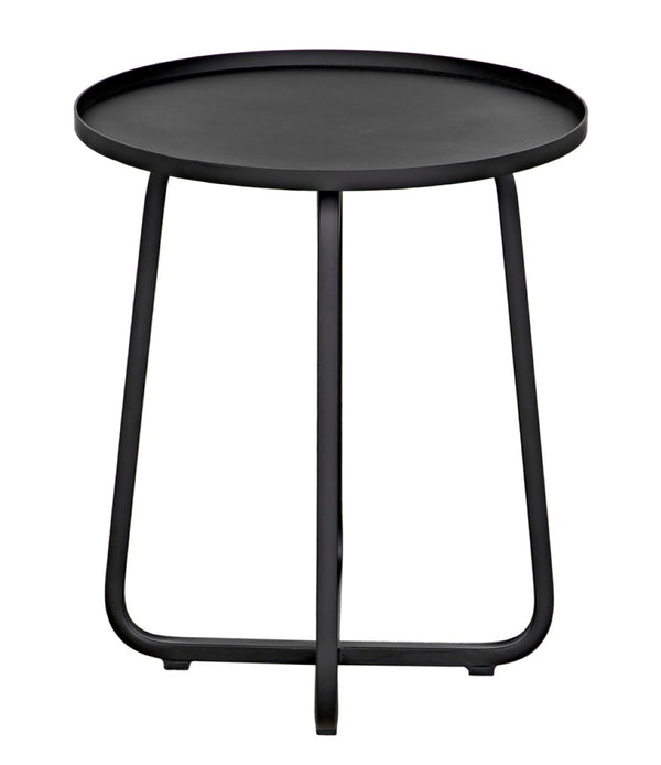 Noir Kimana Handcrafted Black Iron Side Table - Minimalist Accent for Modern Spaces, Durable & Versatile GTAB731MTB