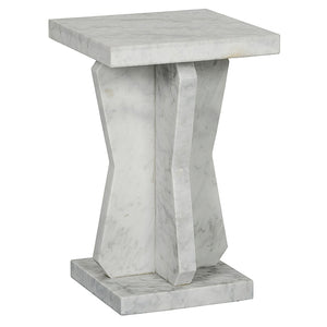 Noir Vasco Side Table - Artisan-Crafted Bianco Crown Marble Accent Table for Modern Elegance & Style GTAB739