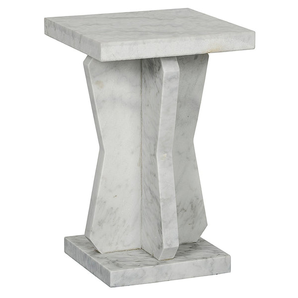 Noir Vasco Side Table - Artisan-Crafted Bianco Crown Marble Accent Table for Modern Elegance & Style GTAB739
